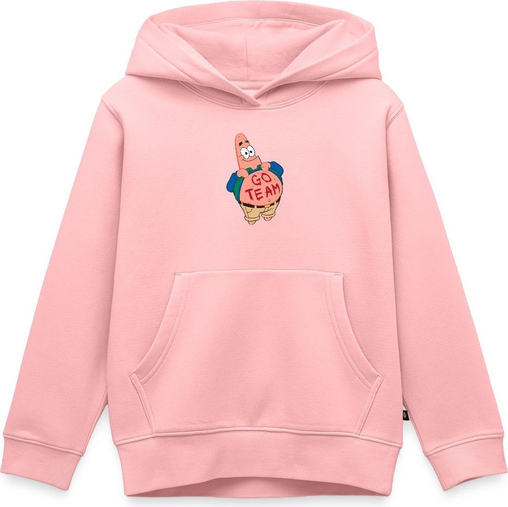 Spreadshirt Spongebob Schwammkopf Patrick Star Go Team Design Kinder Premium Hoodie, 158/164 (12 Jahre), Rosa