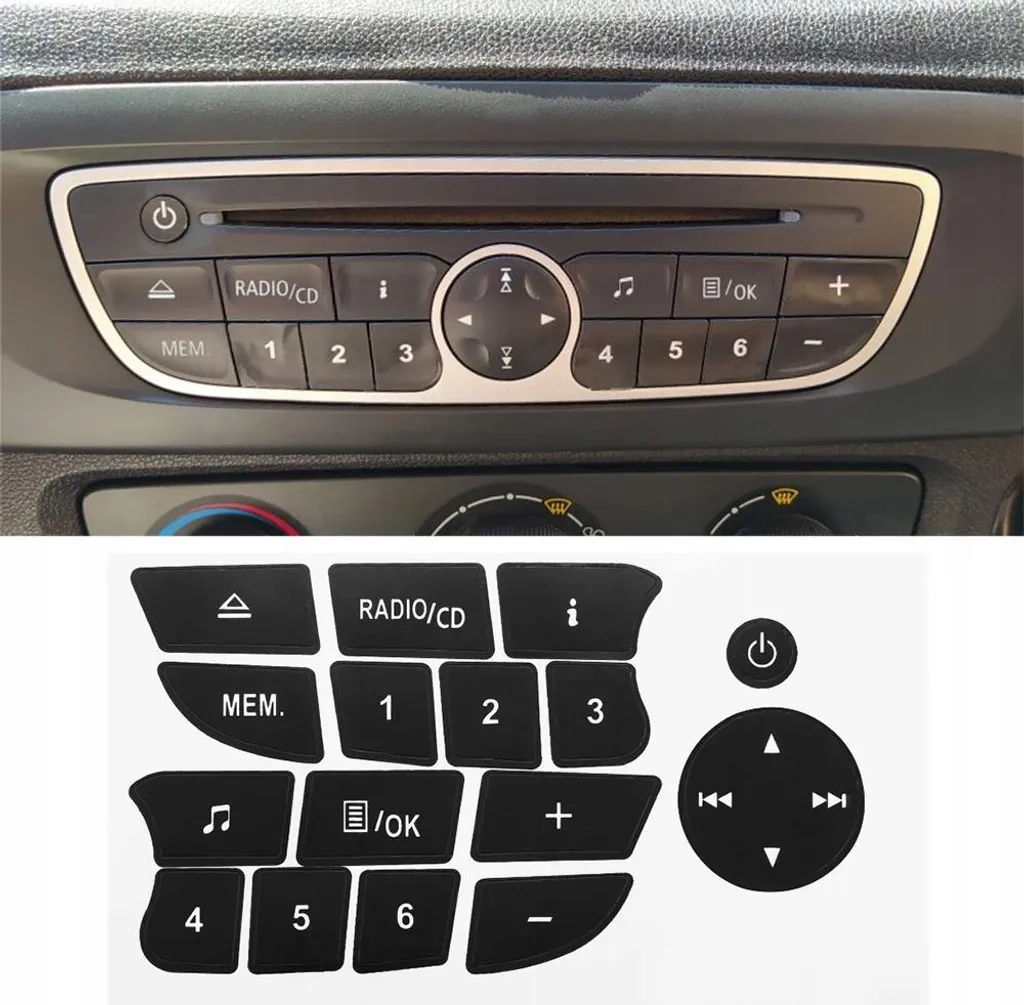 Adesivi Radio Renault Megane 3 Clio III - Kit Ripristino Tasti - 2