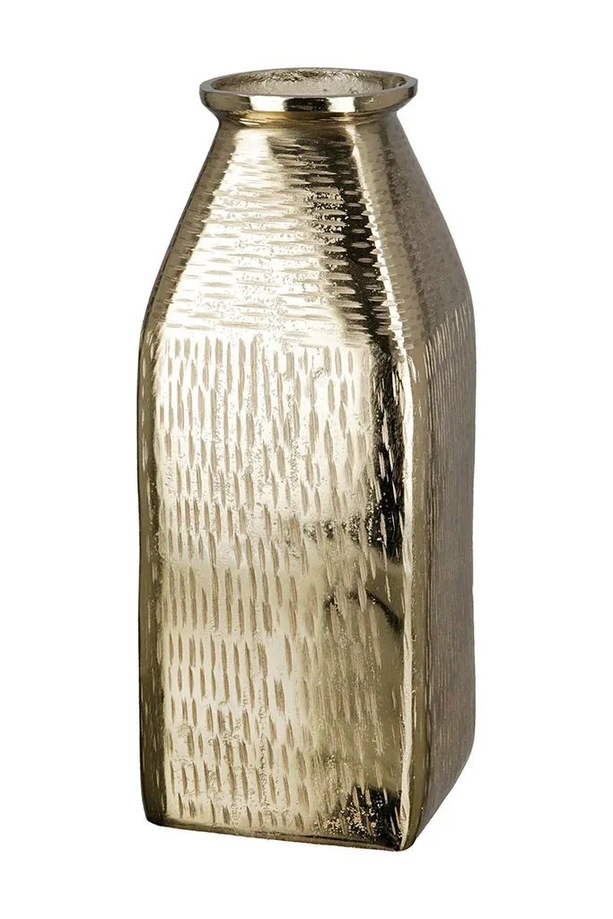 Gilde Vase Lola en Aluminium Doré 38 cm - Réf 69151 Design Élégant