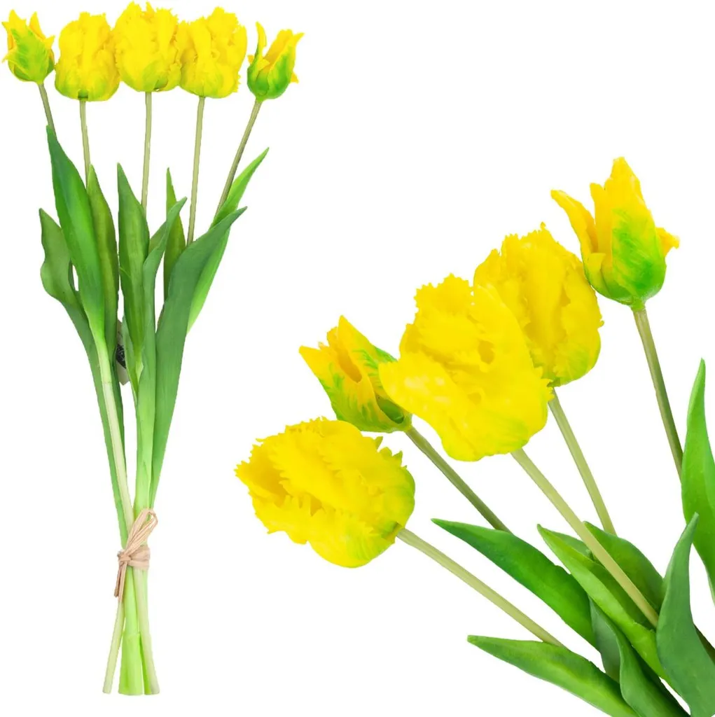 Tulipes Artificielles Gommées Haute Qualité 5p. Finition Comme la Vie