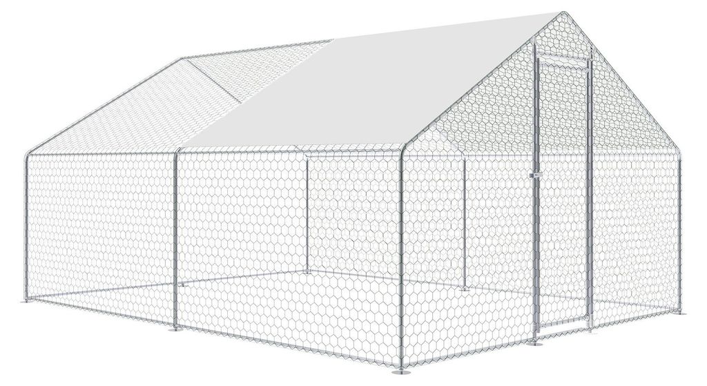 Aga Hühnergehege 3x4x2 m mit Abdeckplane - Außengehege für Geflügel und Kaninchen