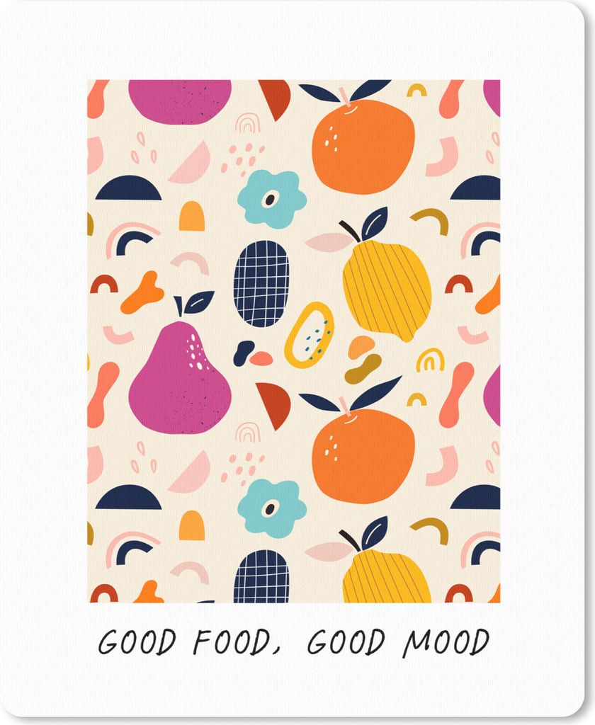 MuchoWow Mauspad Mousepad Zitate - Gutes Essen, gute Laune - Essen - Sprichwörter 19x23 cm - Mousepads - Maus Mat - Pad - Mausunterlage - Mauspa...