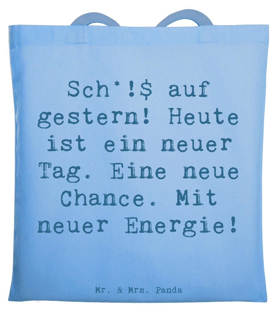 Mr. & Mrs. Panda Uni Tasche Spruch Selbstzweifel Neuanfang - Sky Blue - Geschenk, Gefühl, Emotionen, Motivation, festival, Optimismus, Jutebeutel,...