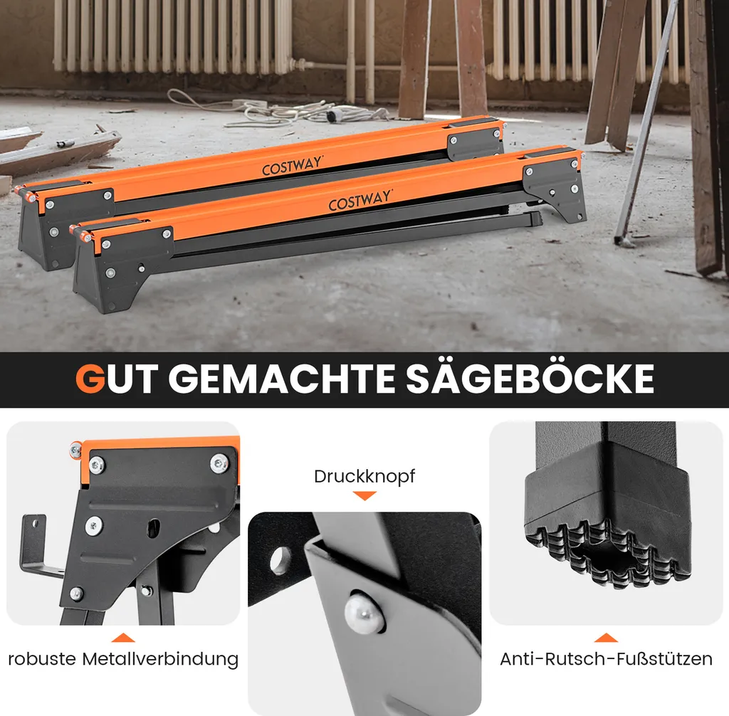 Chevalet de Sciage Stable et Pliable pour Solution de Travail Gain de Place - 5