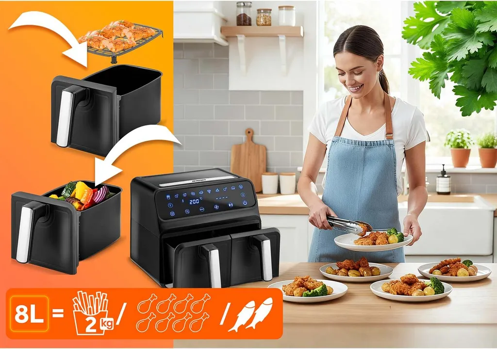 Recensione Berdsen BD-653: Friggitrice Aria Calda 1700W Doppia Area - 42