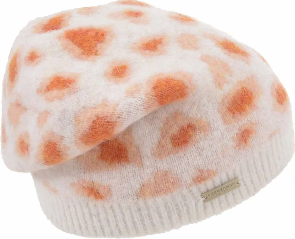 Bonnet Seeberger léopard anti-courants d'air en tricot beige douillet