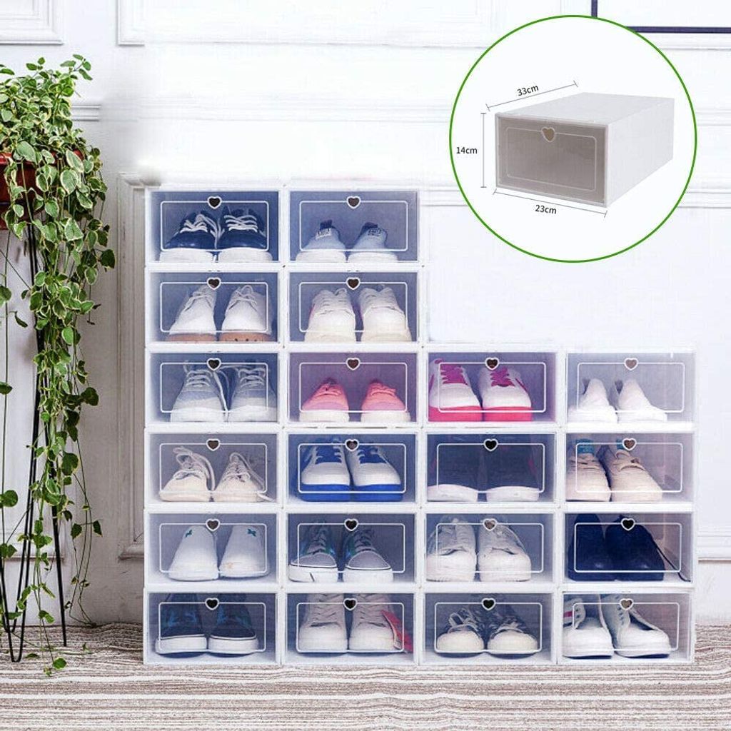20 x Schuhboxen Schuhaufbewahrung stapelbar PP kunststoffbox Schuhkarton 