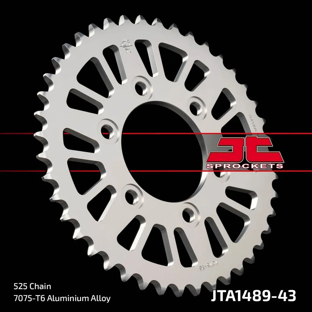 Corona 43Z Passo 525 ALU SI | Kettenrad 7075-T6 Argento per Moto