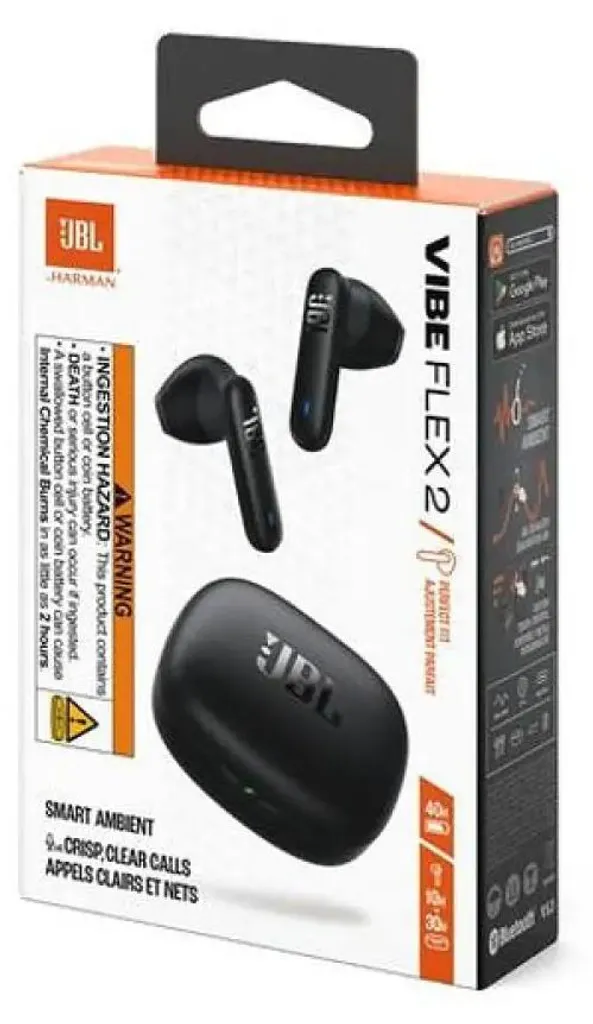 Écouteurs JBL Vibe Flex 2 Bluetooth Noir - Casque sans fil True Wireless