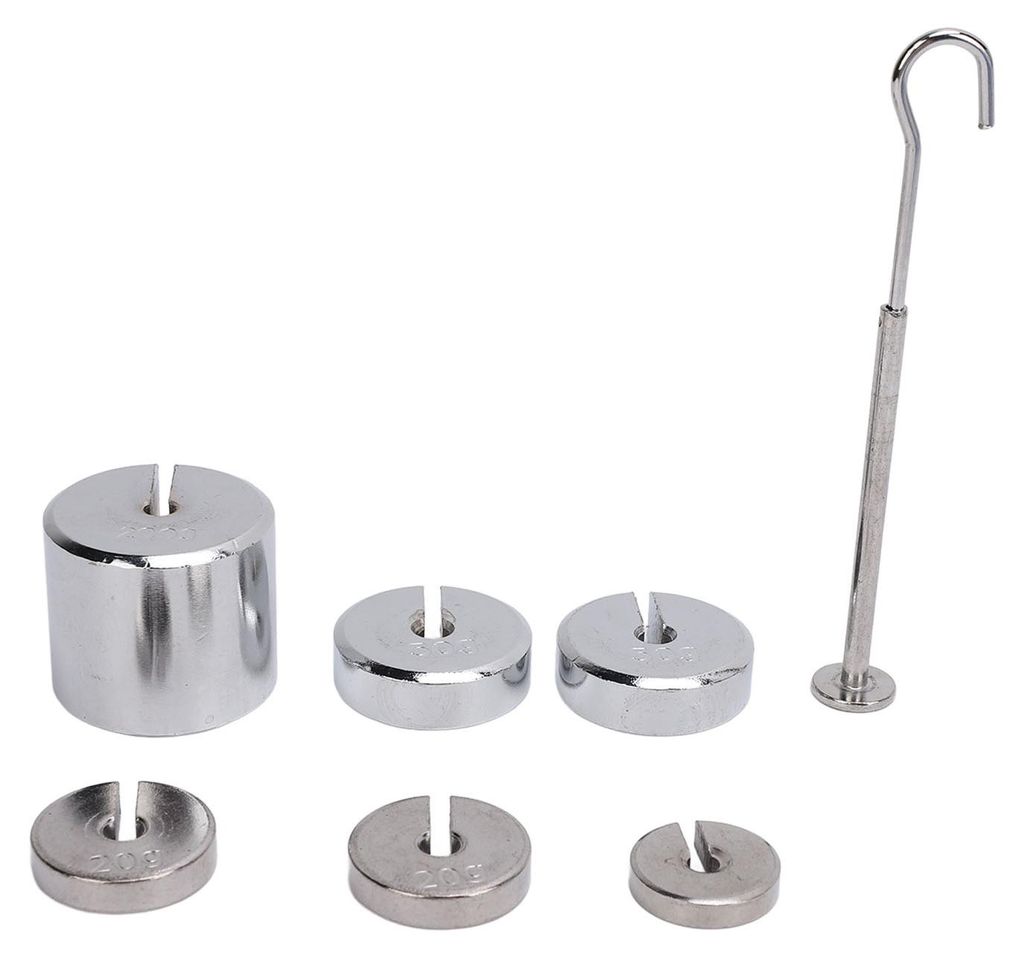 Laborgewichte-Set mit Schlitzen, verchromter Stahl, präzise 200 g, 50 g, 20 g, 10 g Schlitzgewichte für den Einsatz im Unterricht und bei Forschu...