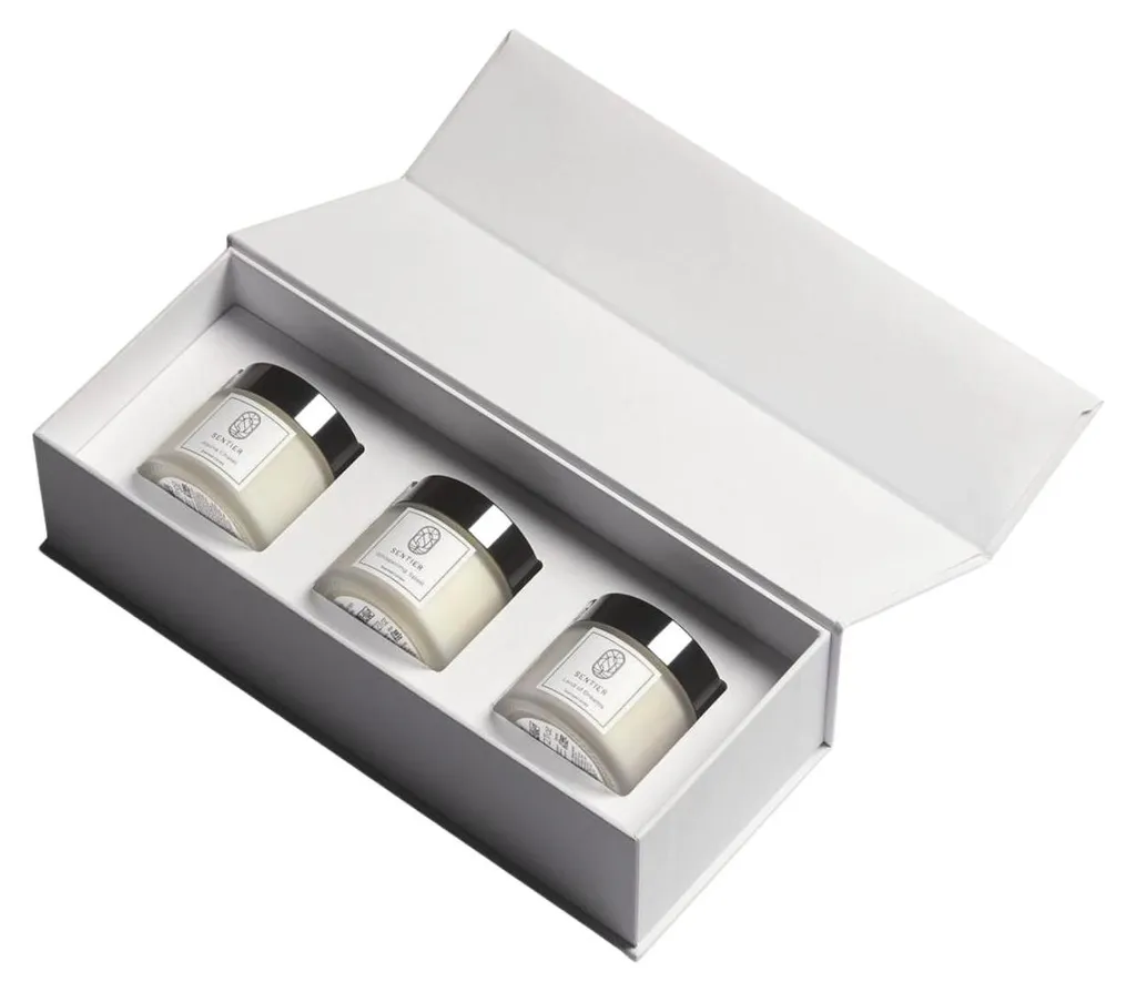 Lot de 3 bougies parfumées Sentier senteurs boisées pour la maison
