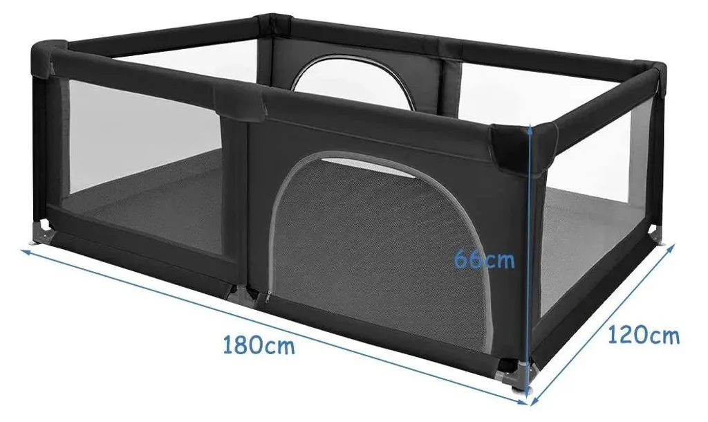 Grand parc de jeux pour bébé 180x120 cm modulable avec barrière - Coloris Jaune