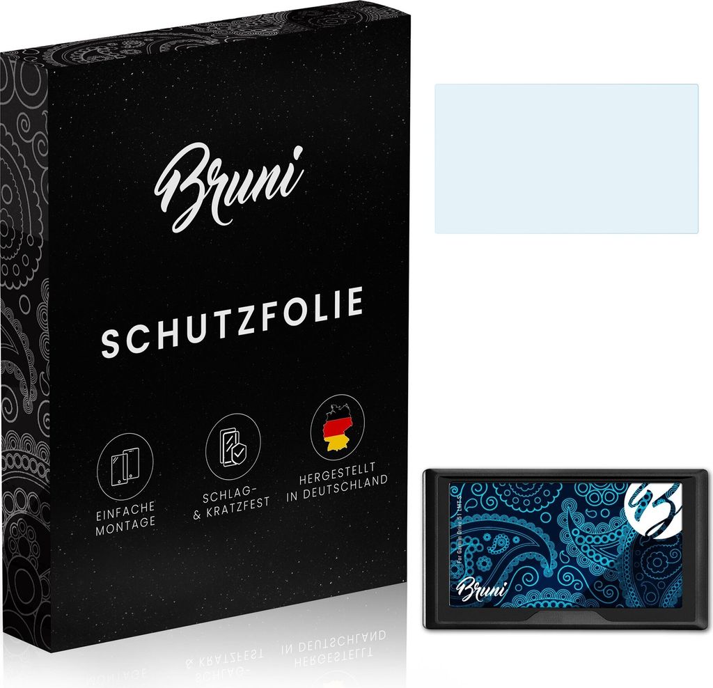 Bruni Basics-Clear 2x Schutzfolie kompatibel mit Garmin Drive 51 LMT-S Folie