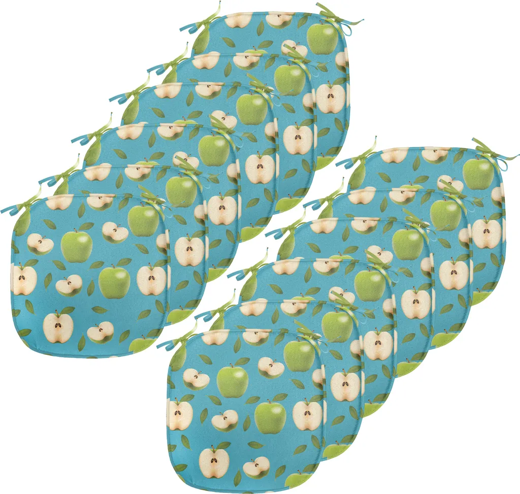 Lot de 12 Galettes de Chaise Décoratives Imperméables 40x40 cm Vert