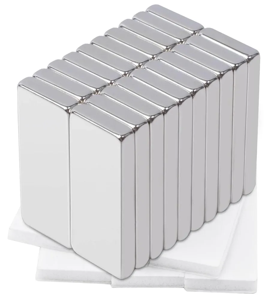 Aimant de Réfrigérateur et Tableau Blanc 30x10x3 mm - 20 Pièces Néodyme