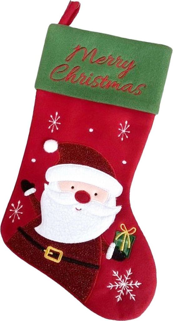 Dekoration MagicHome Weihnachten, Stiefel, Weihnachtsmann-Muster, 25 x 41 cm