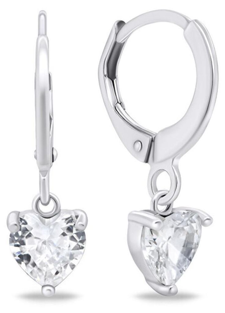 Silver hoop earrings Hearts EA654W