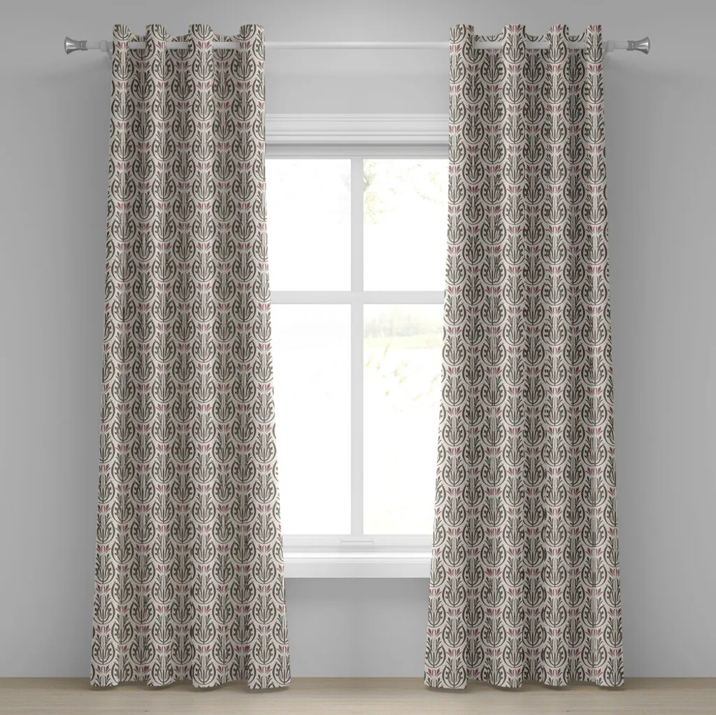 Paire de rideaux décoratifs style royal classique floral 280 x 175 cm
