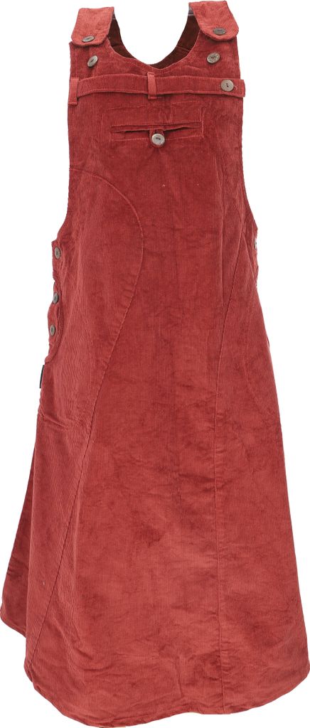 Cord-Latzrock, Trägerkleid, Hippierock - Rostorange, Damen, Baumwolle, Größe: L/XL