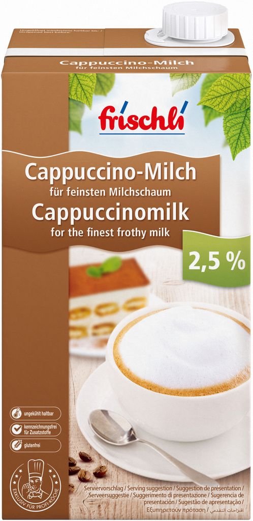 Frischli Cappuccino mlieko 2,5% dobrá kávová špecialita Obrázok produktu 