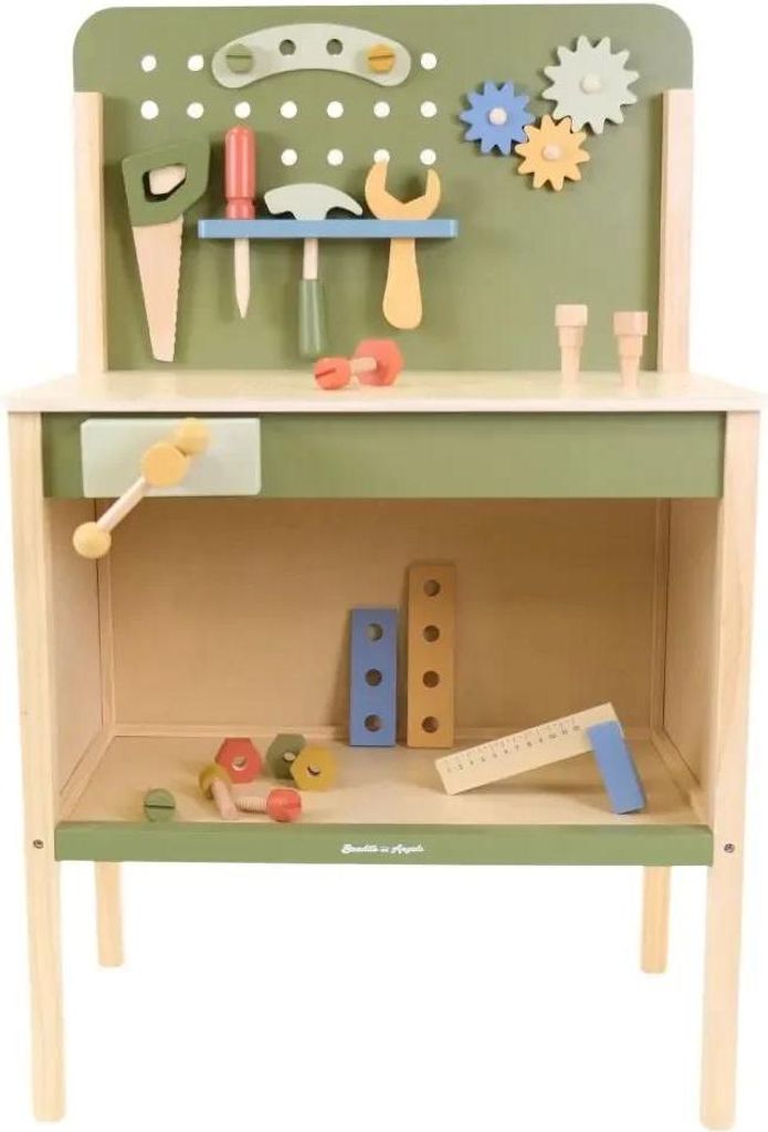 Bandits & Angels Little Worker Retro Grüne Kinderwerkbank Produktbild 