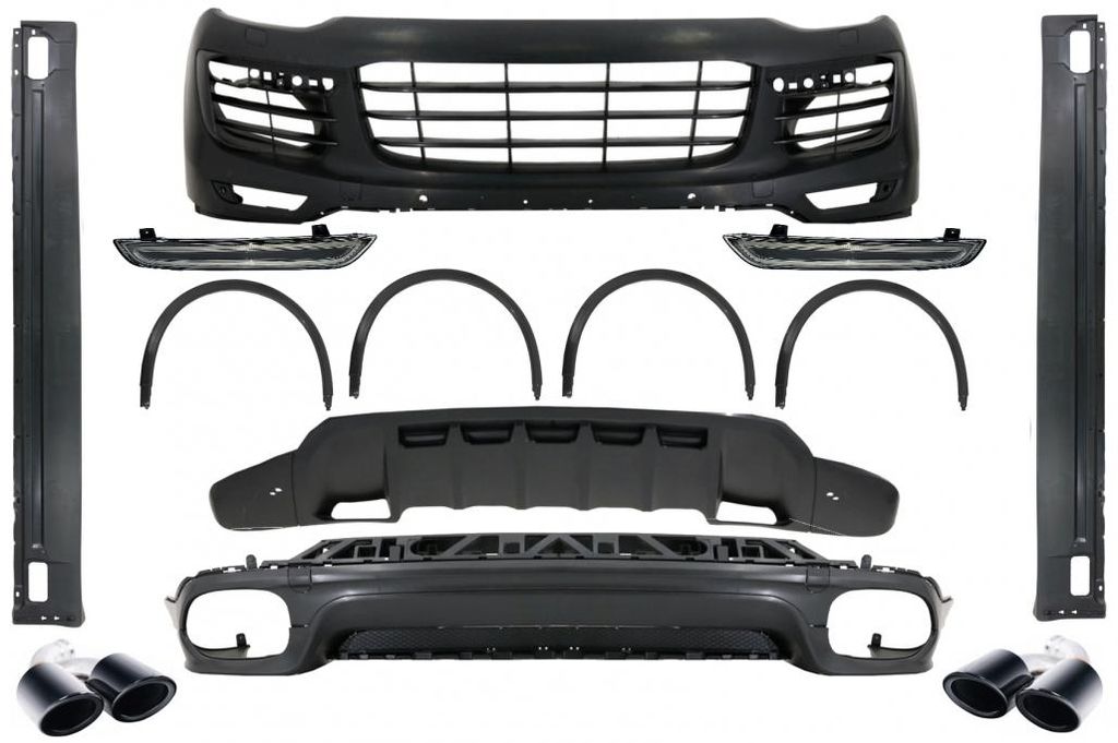 Bodykit für Porsche Cayenne Facelift 14-17 GTS Look Tips Schwarz glänzend.