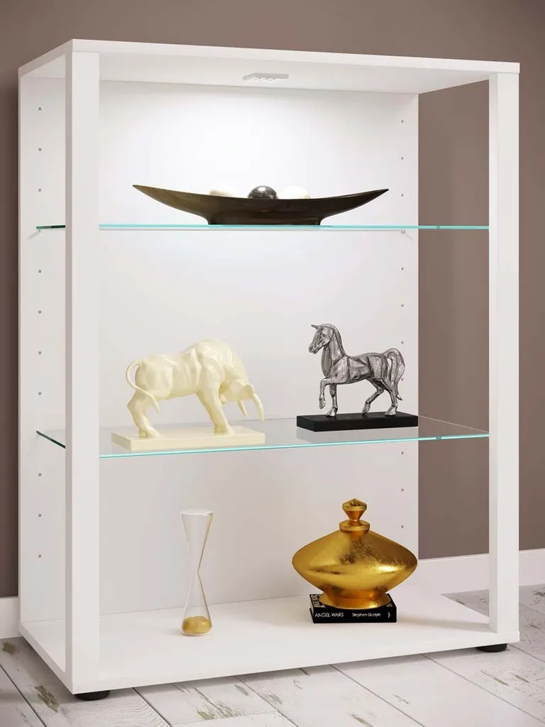 Vitrine Murale Blanche GlasolXL avec 3 Niveaux pour Collectionneurs - 3