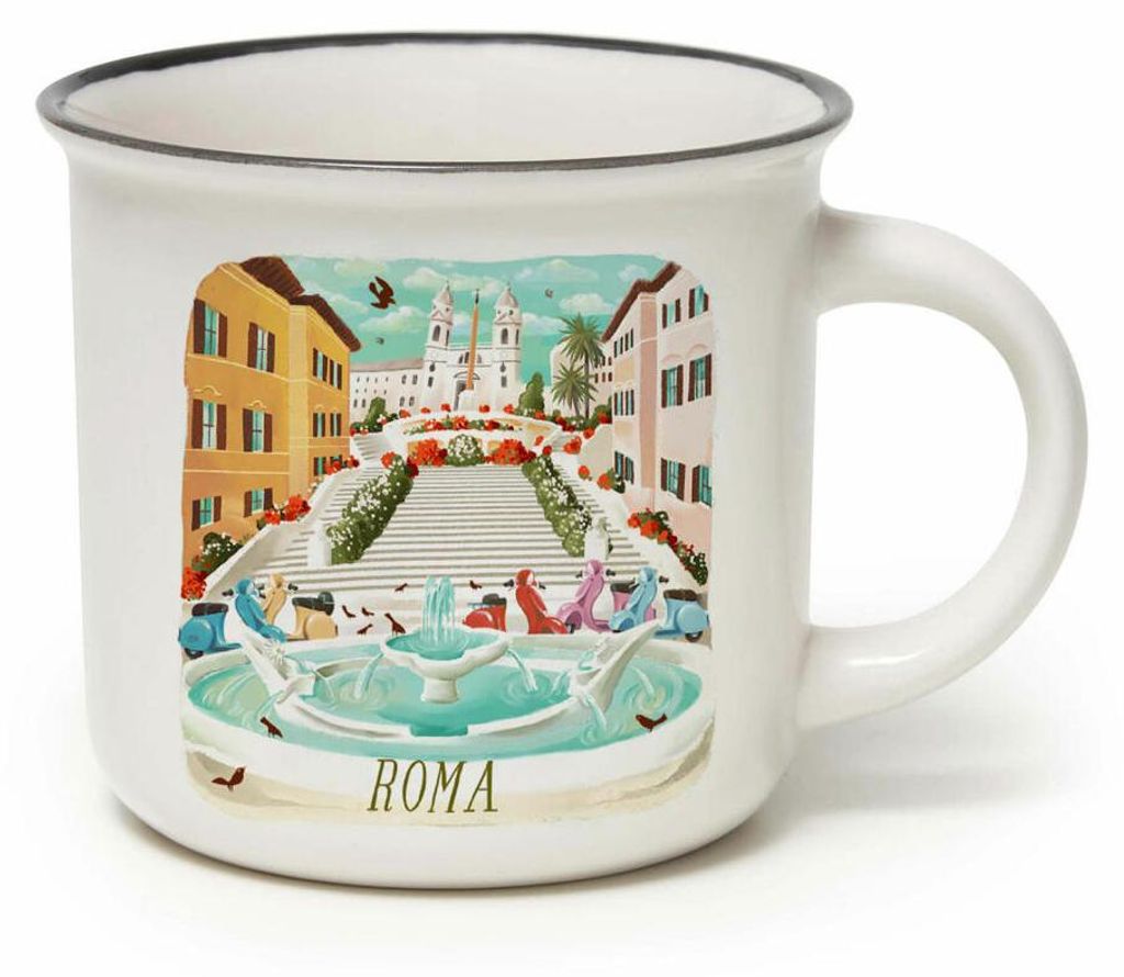 Legami Cup-Puccino Mug Roma Piazza Di Spagna, Kaffeetasse, Tasse, Becher, New Bone China, 350 ml, CUP0027
