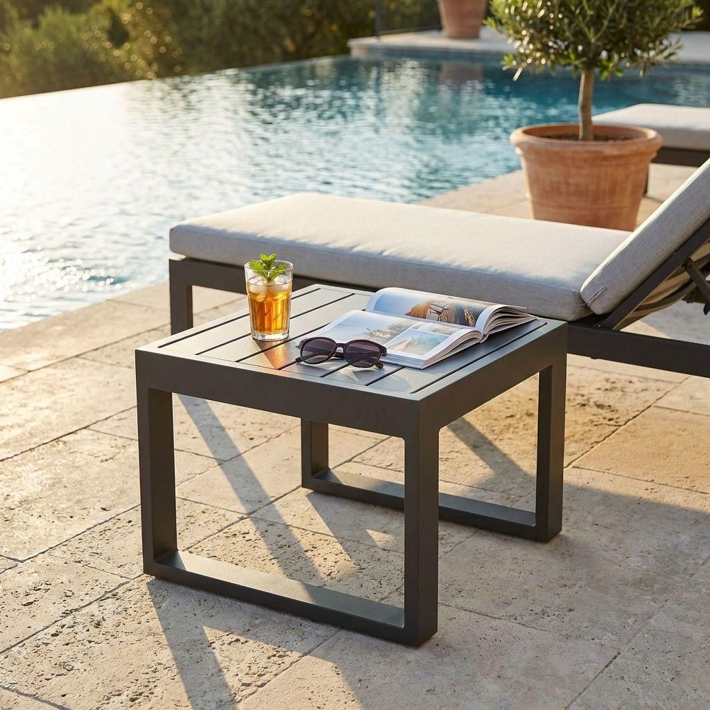 Milani Home - Tavolino Salotto Giardino Quadrato Fisso Immagine del prodotto 