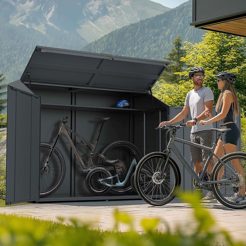 Fahrradgarage Fahrradbox Metall Box 200x100x157 cm Produktbild 