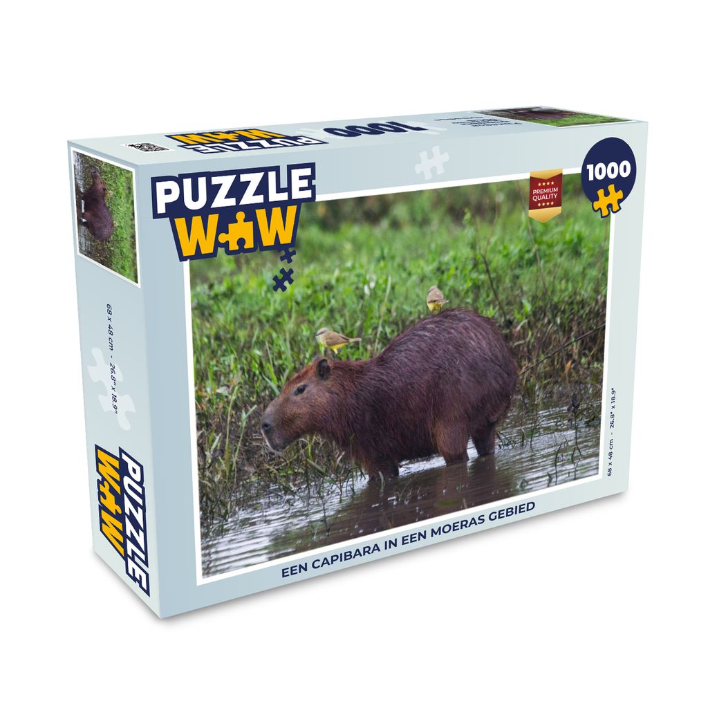 MuchoWow Puzzle 1000 Teile Ein Wasserschwein in einem Sumpfgebiet - Erwachsene - Rätsel