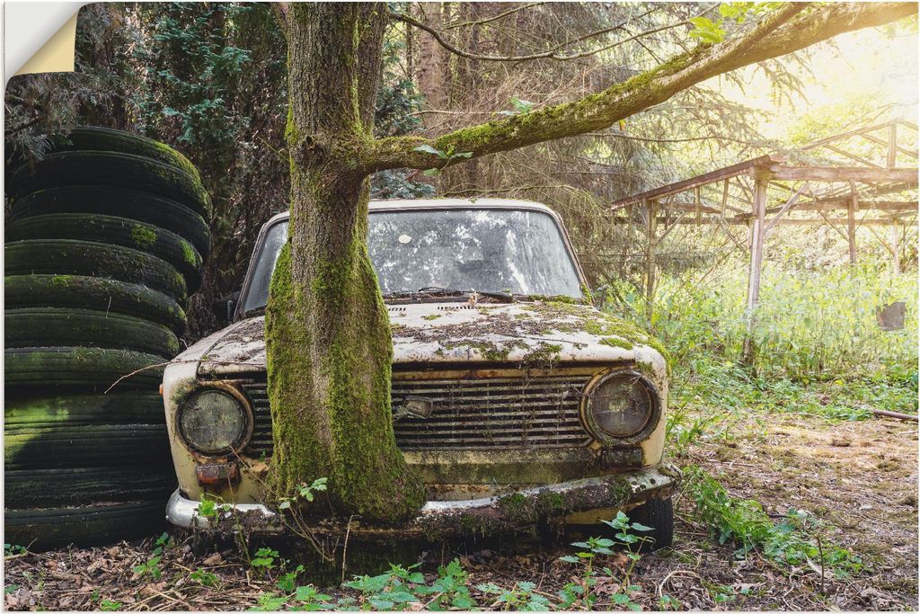 ARTland Wandbild, selbstklebend Lost Places - Rostlaube Lada- verlassen Größe: 120x80 cm