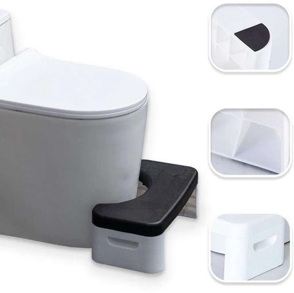 Siège de toilette ergonomique avec marchepied intégré antidérapant