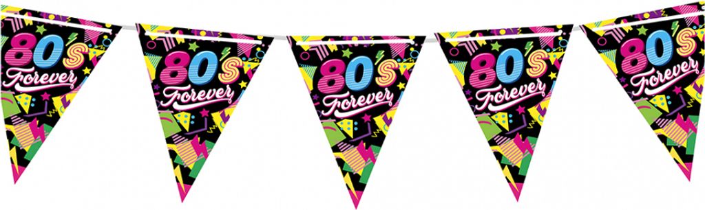 80's Forever Wimpelgirlande für Mottopartys 3m