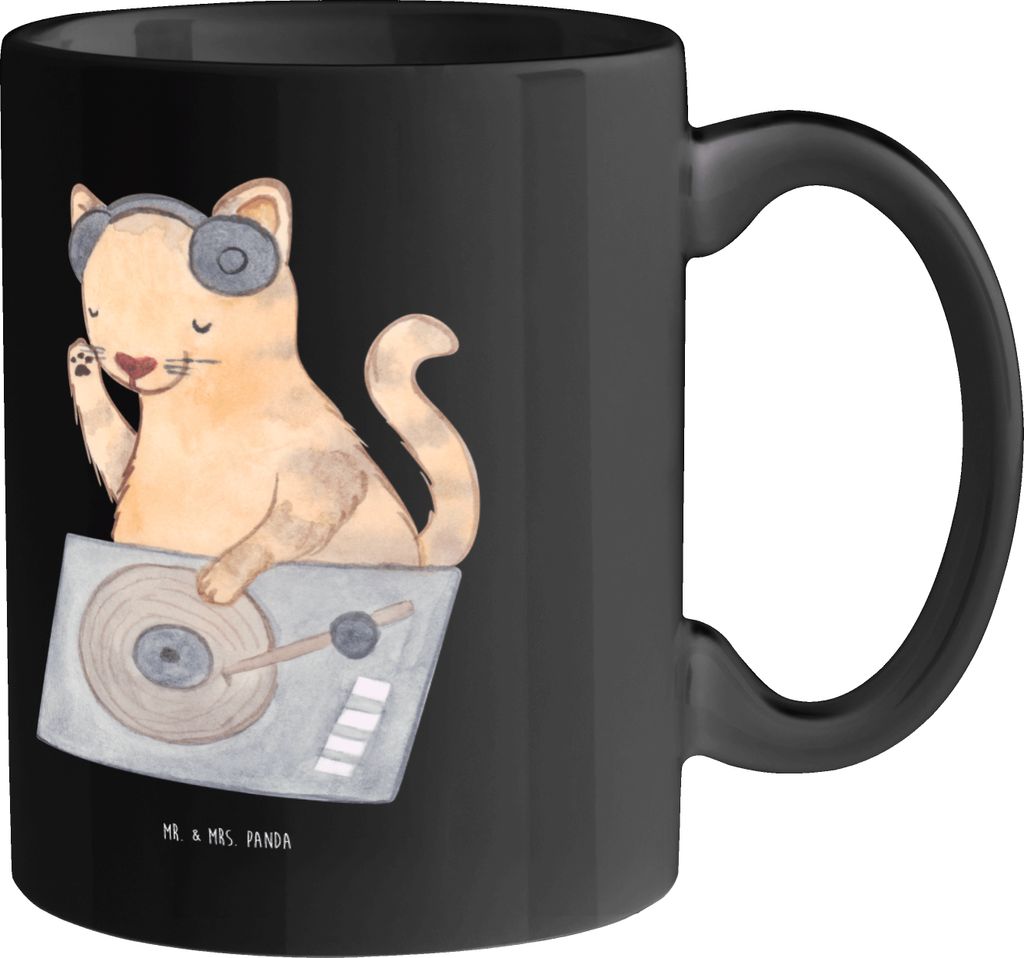Mr. & Mrs. Panda Teetasse Synthesizer Magie - Schwarz - Geschenk, Becher, elektronisches Musikinstrument, Musik, Frühstückstasse, Trinkbecher, Ka...