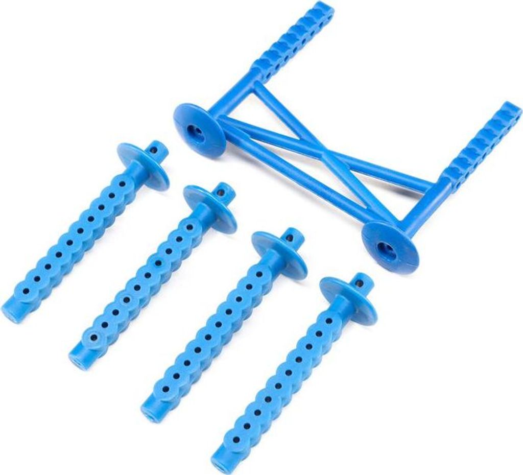 Losi Rear Body Support and Body Posts, Blue: LMT