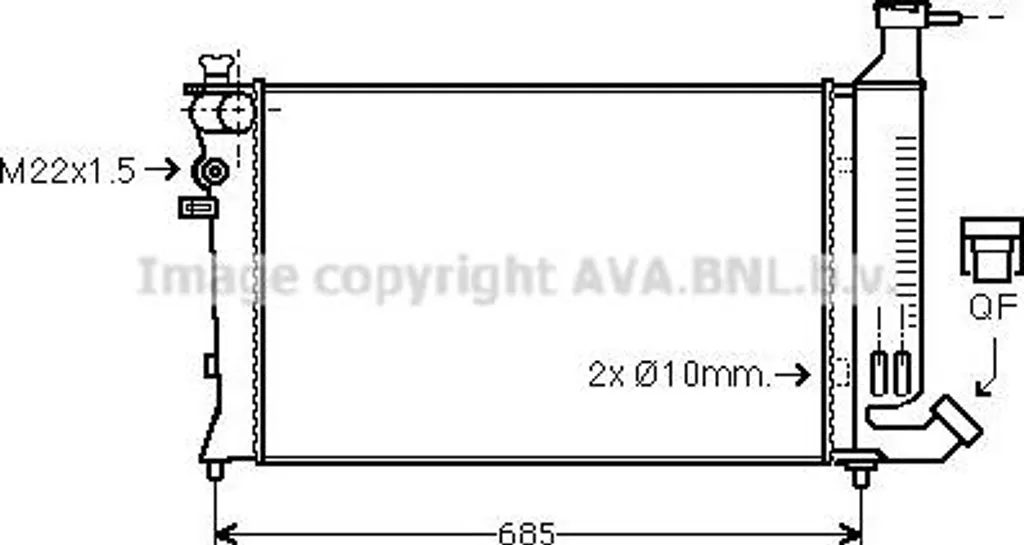 Radiateur de remplacement pour Citroën ZX et Peugeot 306 essence/diesel