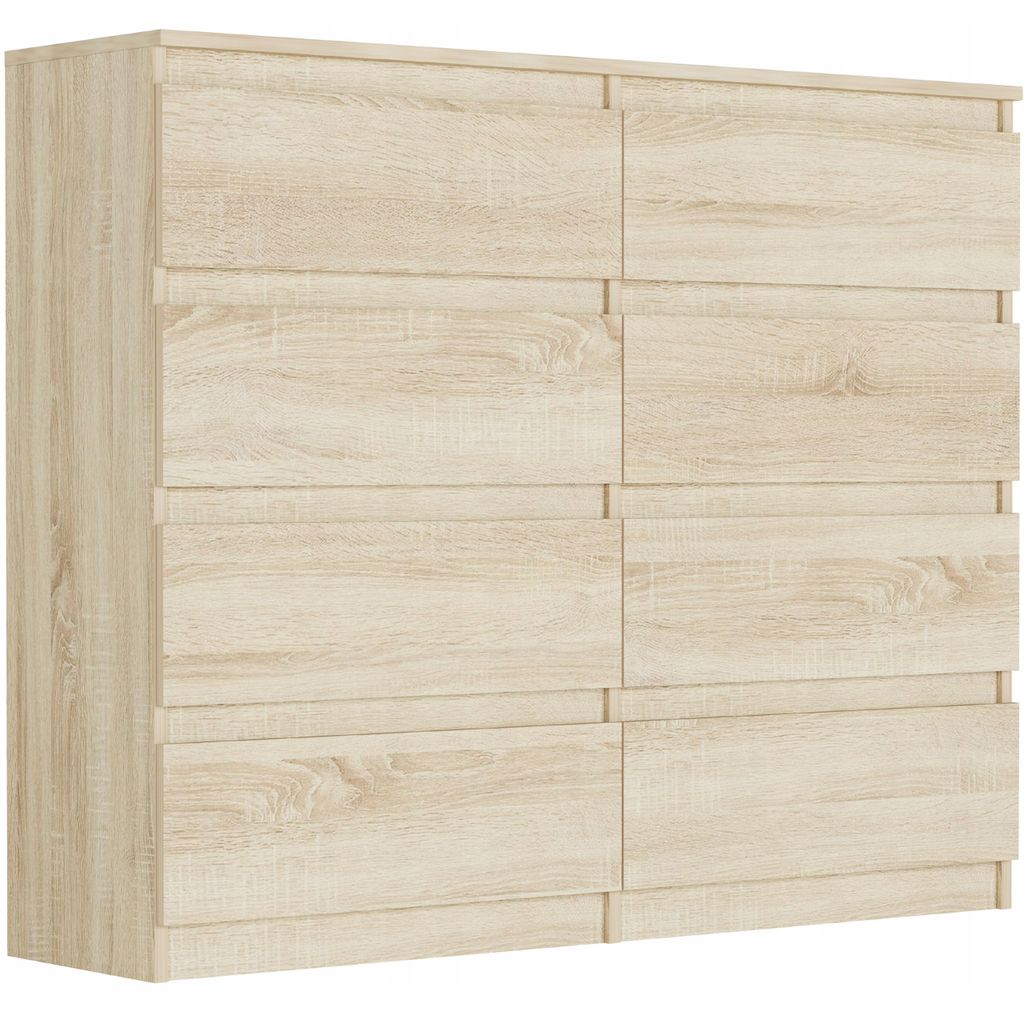 Komoda 120 cm 8 zásuvek skříňka FRAMIRE R-120-S8 sonoma Obrázek produktu 