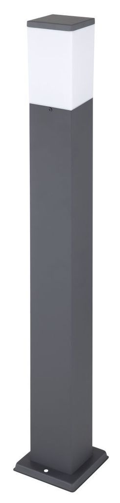 Globo Lighting Außenleuchte Edelstahl anthrazit, Kunststoff opal, IP44, Rohr: 80 x 80 mm, LxBxH: 124x124x800mm, exkl. 1x E27 LED 15W 230V