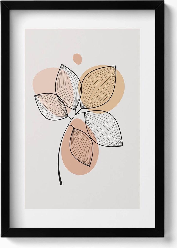 Gerahmtes Kunstwerk– Wandbild mit Rahmen – Gerahmtes Bild – Wanddekoration – 40x60 cm – Schwarz