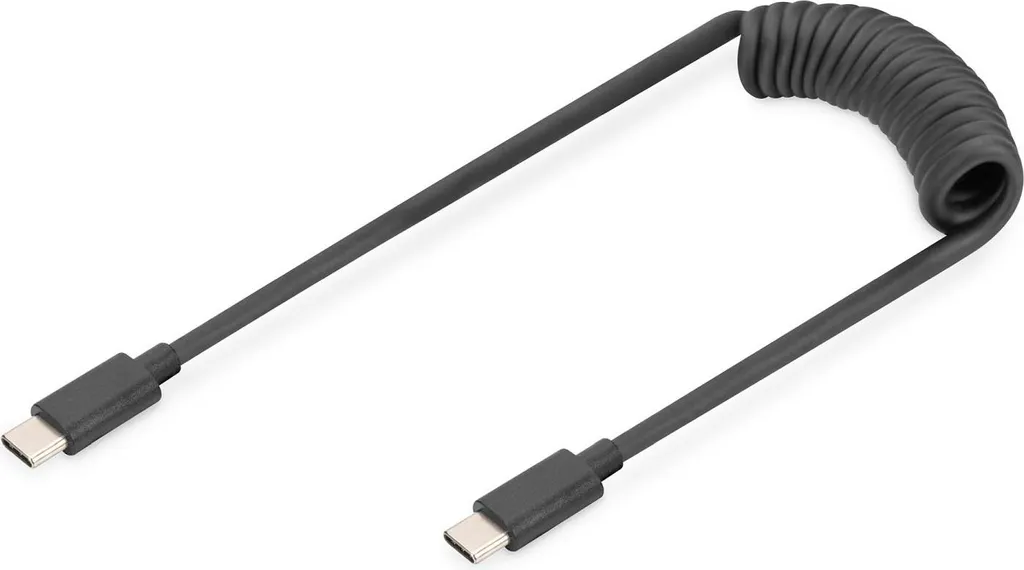 Cavo DIGITUS USB-C a USB-C Coiled 1 metro - Ricarica Rapida PD 60W - 1