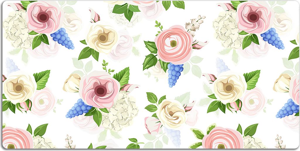 Schreibtischmatte Tischunterlage 100x50 cm Mauspad - Gezogene Blumen