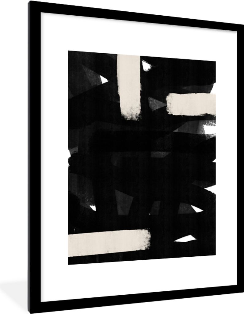 MuchoWow Gerahmtes Poster Abstrakt - Pastell - Minimalismus 60x80 cm - Poster mit Schwarzem Bilderrahmen Wandposter Rahmen Foto Bilder - Wohnzimm...