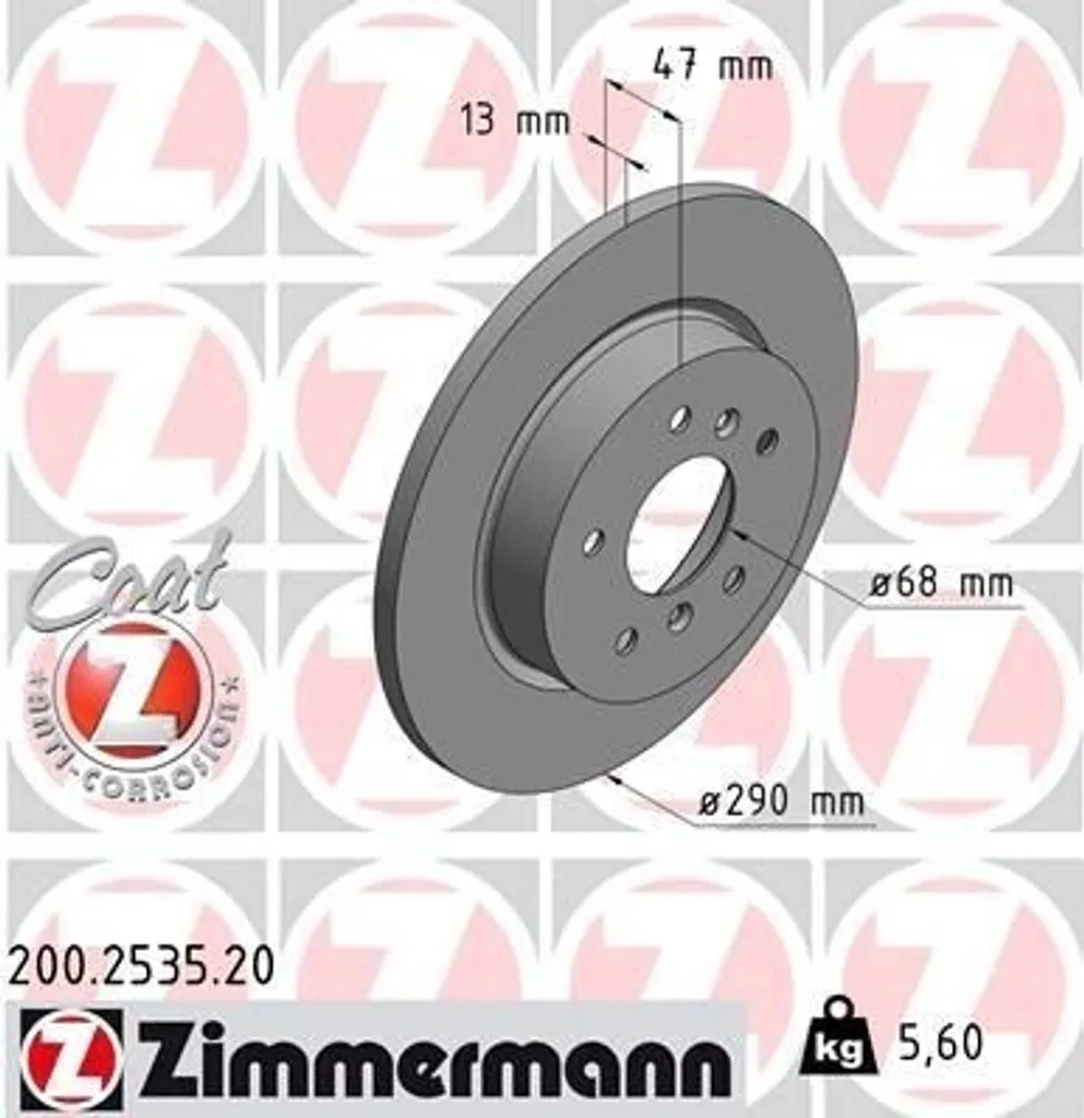 Disque de frein Zimmermann 200.2535.20 pour Qashqai II et Kadjar