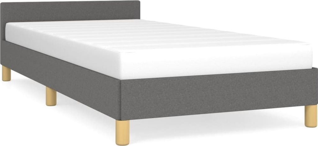 Bettgestell ohne Matratze Dunkelgrau 90x190 cm Stoff