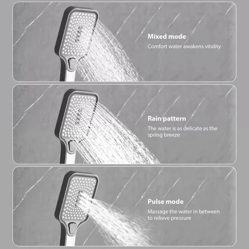 Douche affichage numérique intelligent bordeaux avec commandes piano Inox