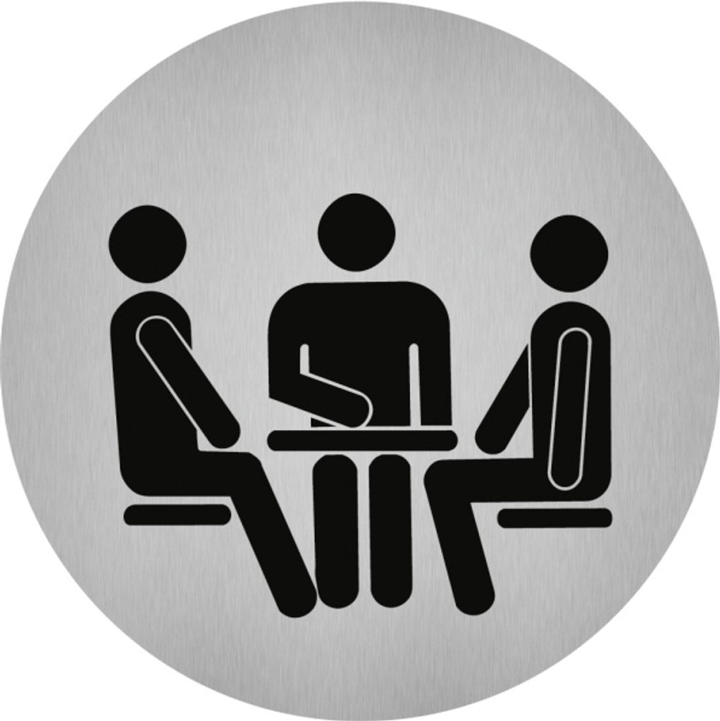 Dreifke Aufkleber - Piktogramm Konferenzraum, Edelstahl, selbstklebend, Ø 50 mm