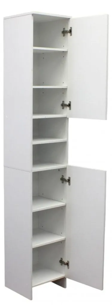 Armoire à étagères en bois blanc avec 2 portes, hauteur 173 cm - S24