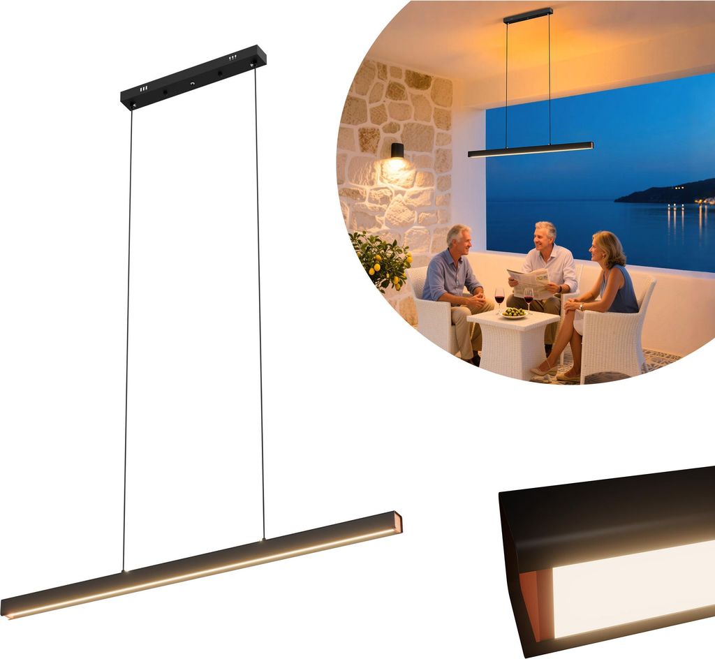 UISEBRT 100cm LED Pendelleuchte 36W Warmweiß, Produktbild 