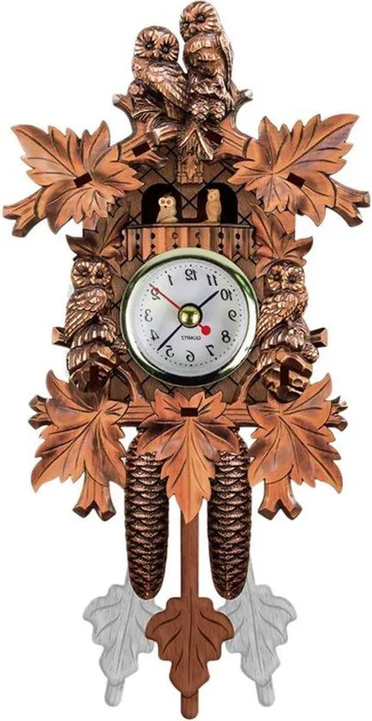 Horloge murale bois silencieuse vintage 40cm pour chambre et bureau